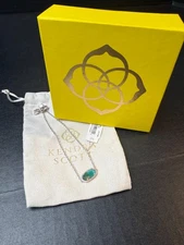 Kendra Scott Elaina Silver Adjustable Chain Bracelet in Emerald Green