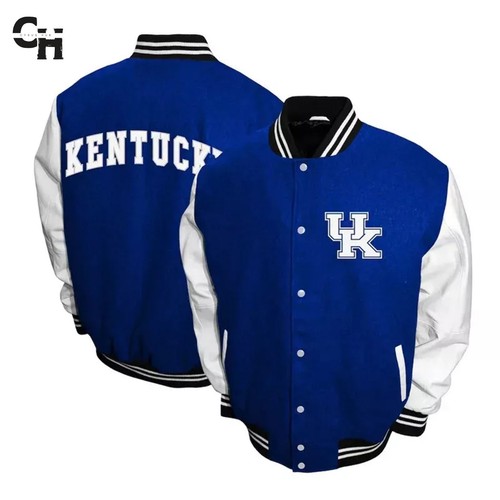 Letterman Kentucky Wildcats Graduate Royal and White College Jacke - Bild 1 von 5