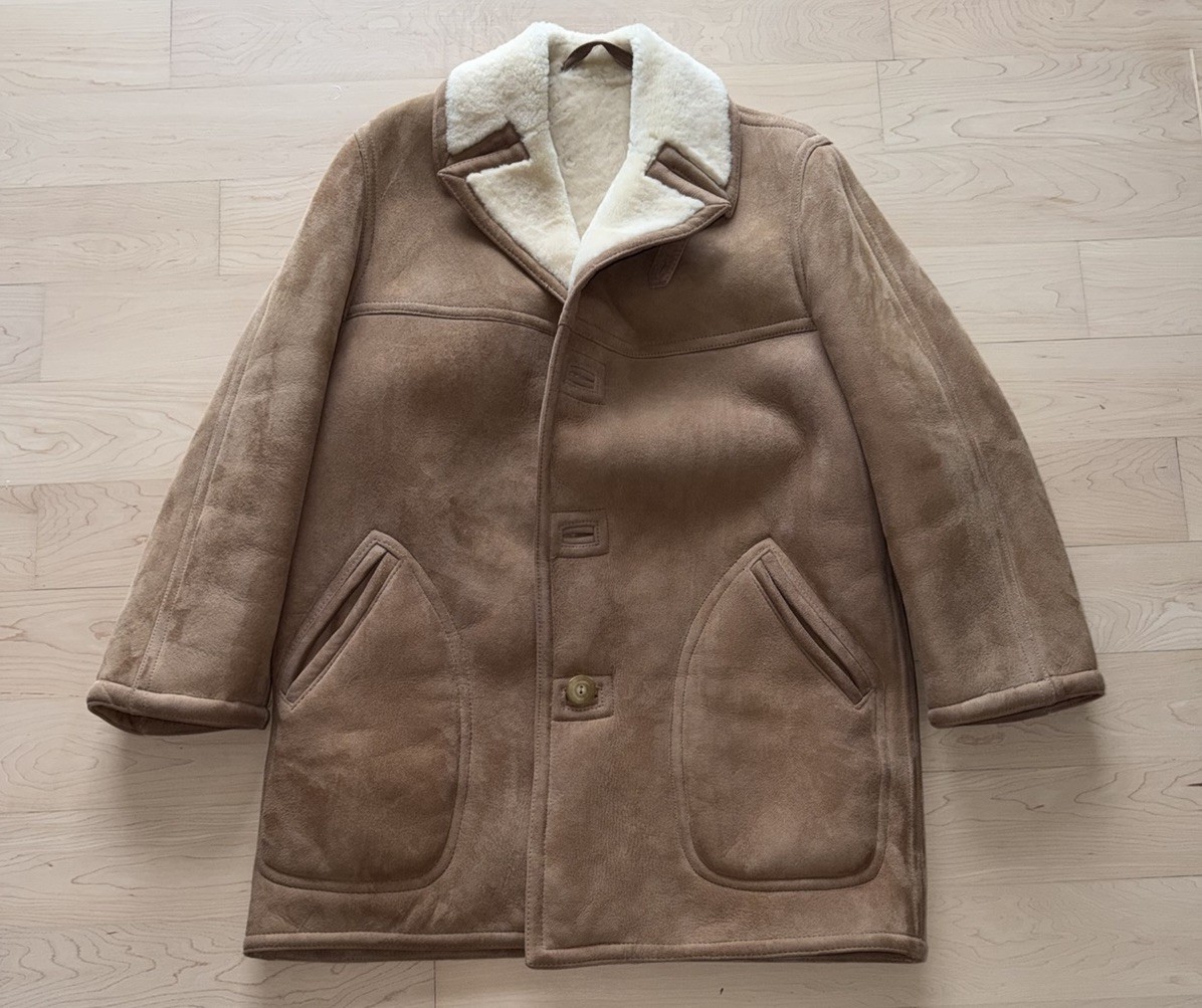 Abrigo grande Sawyer Of Napa Valley California EE. UU. cordero oveja clásico 42 para hombre
