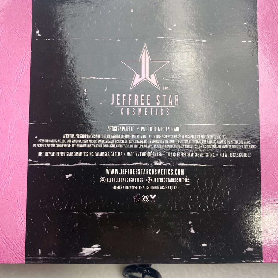 Jeffree Star Gothic Beach Eyeshadow Palette 18 Shades Mirror New Authentic - Image 3 of 4