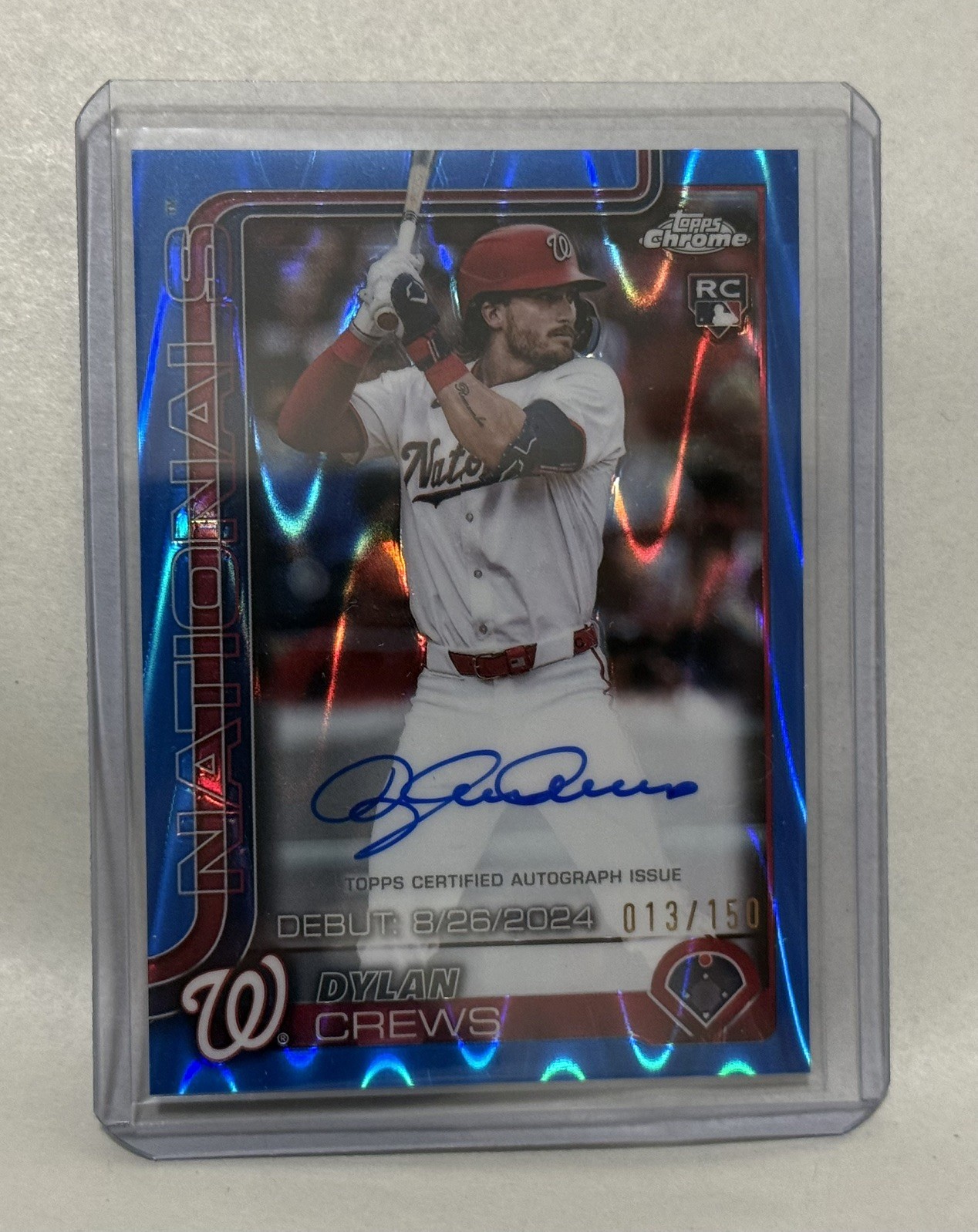 2025 Topps Chrome Update Dylan Crews Rookie Auto Blue RayWave Refractor #/150