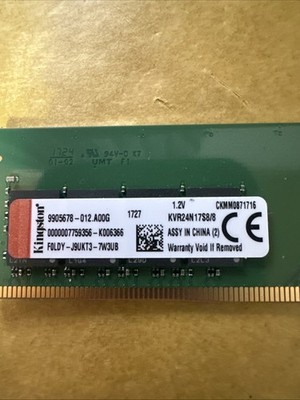 Kingston 8gb DDR4 KVR24N17S8/8 2400 Pc Ram 
