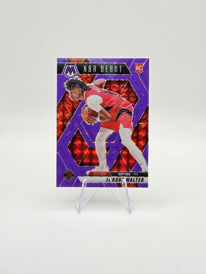 Ja'Kobe Walter 2024-25 Panini Mosaic RC Purple Fluorescent SP /249 #253 Raptors