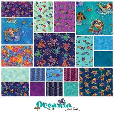 Laurel Burch Oceania 10'' x 10'' Fabric Squares Layer Cake for Clothworks Fabric,