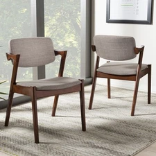 Baxton Studio Elegant Mid-Century Upholstered Dining Armchair