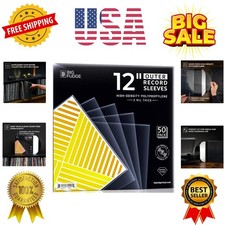 12" Vinyl Record Sleeves - Outer Sleeves 50 Pack -Crystal Clear High-Density ...