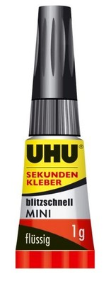 UHU Sekundenkleber blitzschnell Minis 3 g (3 x 1 g), flüssig, in der praktischen