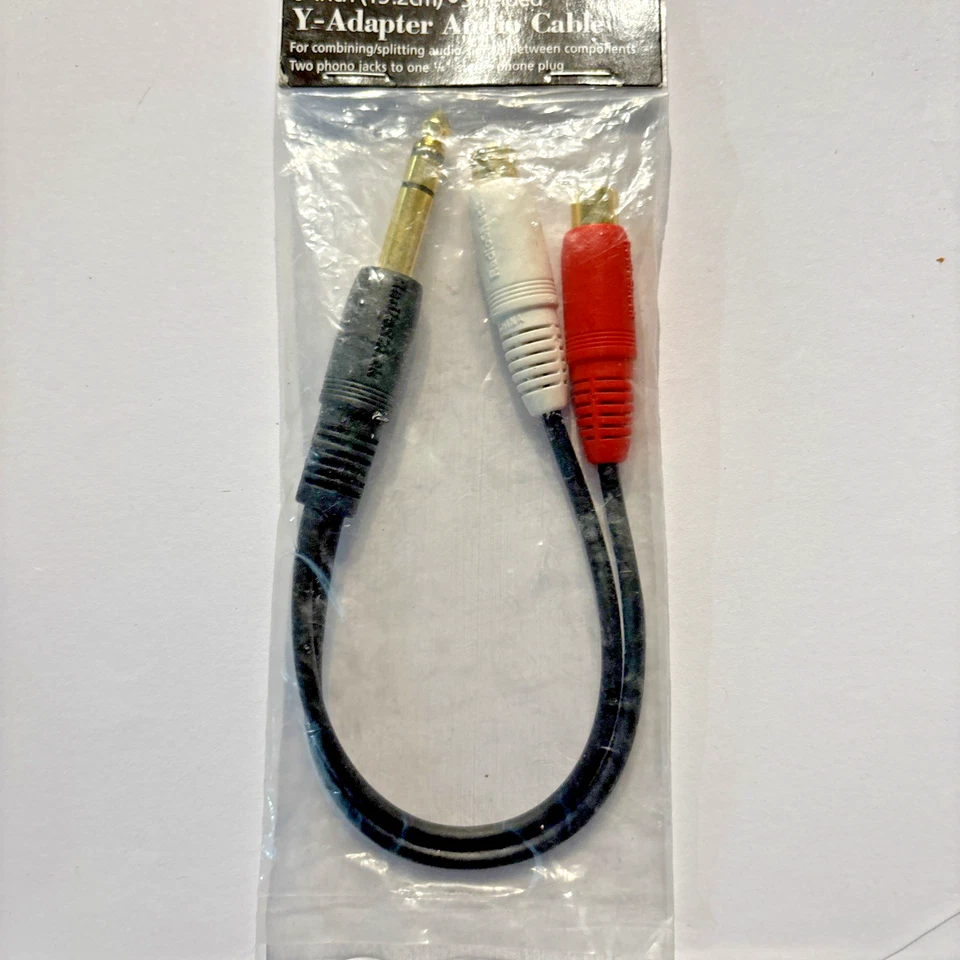 NEW RadioShack 42-2546 6-Inch Shielded Y-Adapter Audio Cable - 1/4" Male to Dual - Image 4 of 4