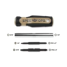 Multi-Bit Screwdriver, 6-In-1, Magnetized Double-Sided Bits, Cr-Mo Steel Shaft