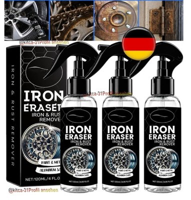 Iron Eraser Rust Remover Spray, Car Wheel Paint Brake Dust Fast Cleaner 120ML