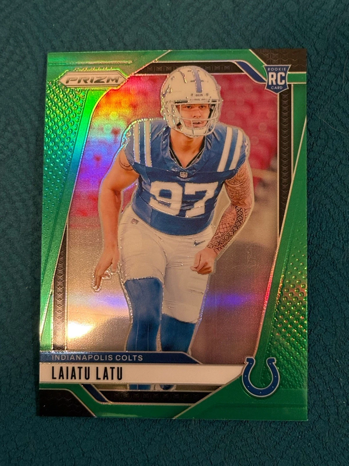 Laiatu Latu 2024 Panini Prizm Green Holo - Rookies # 366 (RC)