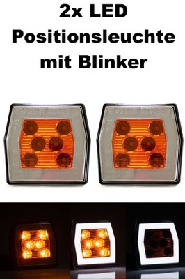 2x Neon LED Positionsleuchte vorne mit Blinker E9 für LKW PKW Anhänger Traktor