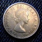 1959 ten cents CANADA silver dime QE II in VF