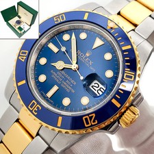 Rolex 2015 Rolex Submariner 116613LB Yellow Gold/Steel Blue 40mm Watch Box/Papers/Tag