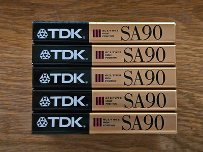 1991 TDK SA90 High Bias Cassettes, 5-Pack (SA90S5FDSTTC) STILL SEALED EXCELLENT