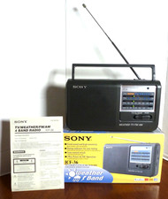 Sony Portable Weather Radio TV/AM/FM 4Band ICF-36 In Original Box WORKS