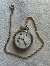 Pocket Watch WALTHAM 18S O/F 17J Antimagnetic Shock Resistant 10 K RGP
