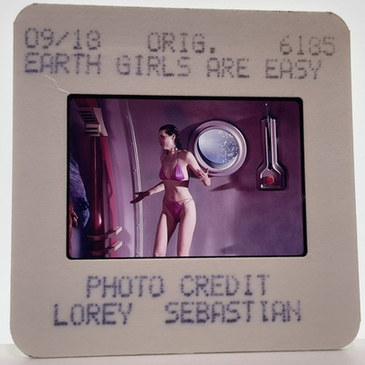 #ad #ad 35mm Slide Geena Davis in Bikini Earth Girls Are Easy 80s Movie Publicity #6 $18.95