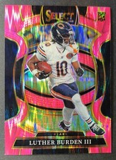 2025 Panini Select Luther Burden III Concourse Pink Prizm Shock #72 RC Bears