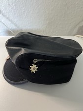 Klassische Schirmmütze Elbsegler Schwarz – Wolle Imprägniert – Mit Edelweiß-Pin