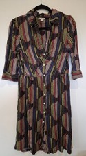 Monsoon Shirt Dress Rainbow Stripes Shirt Dress Uk 14