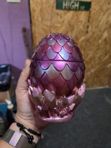 Hand-painted Resin Dragon Egg Trinket Holder with Lid