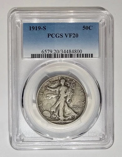 (LD) 1919-S 50C Walking Liberty VF20