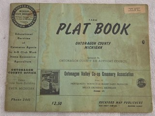 Vintage 1959 Ontonagon County Michigan Plat Book 48pgs Ads/Graphics