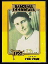 1980-87 SSPC HOF #62c Paul Waner Pirates