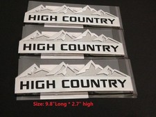 3pack Chrome High Country Emblem Badges Door Tailgate 3D Chrome with black