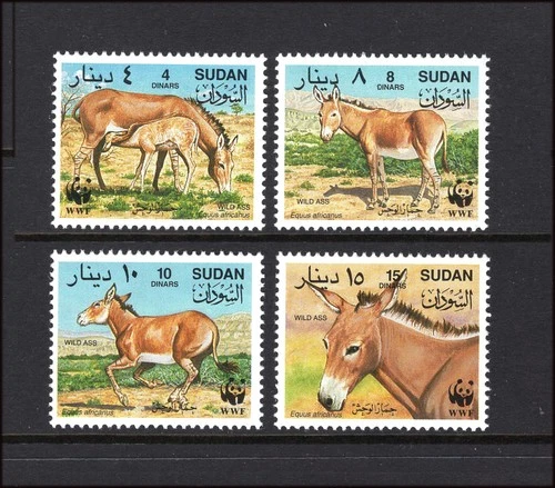 M28574 Sudan 1994 Wild Ass Set X4 UMM Sg521/4 Cat £8.90