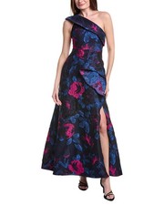 Adrianna Papell One Shoulder Jacquard Gown Women's