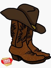 Cowboy Boots Sticker Waterproof Decal for Water Bottle Laptop