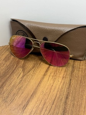 RAY-BAN RB3025 112/4T Large Aviator Gold Metal Polarized Sunglasses *Italy