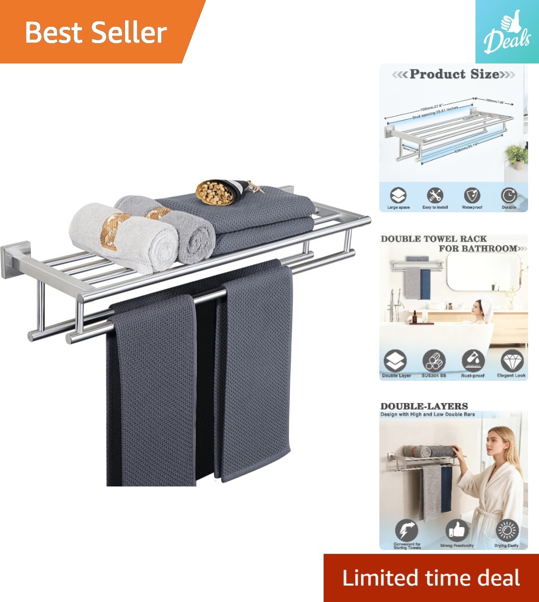 Rack With Double Bars For Elegance