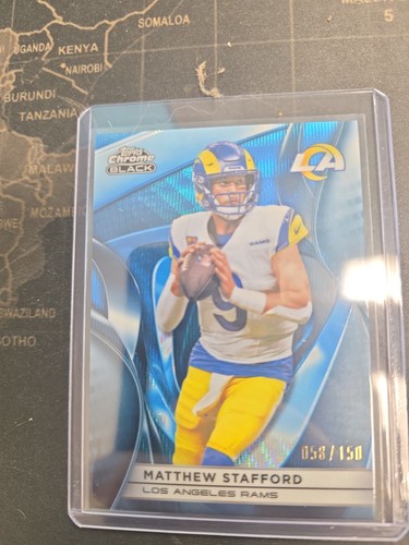 2025 Topps Chrome Black - Matthew Stafford Blue Refractor 58/150 COLOR MATCH