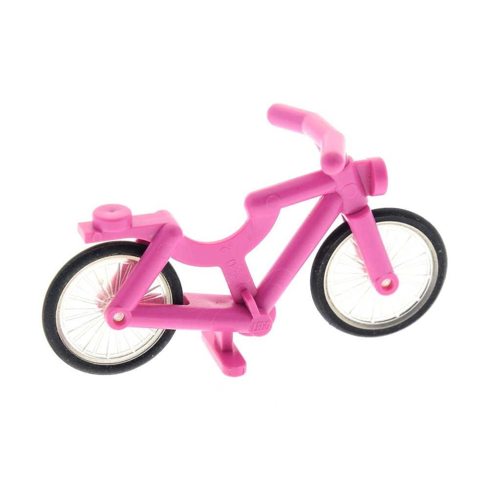 1x lego Bicycle City Dark Pink Wheel Tyre Black Spokes 4719c01