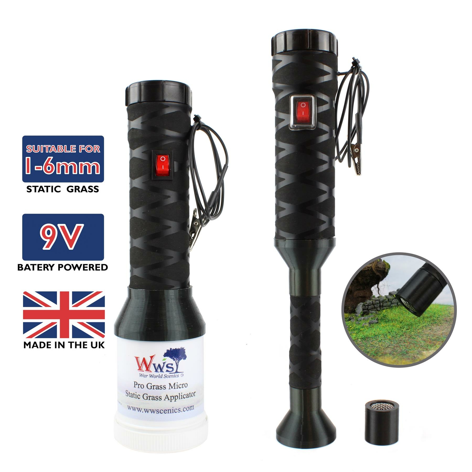 WWS Kit Applicatori Erba Statica Modellismo Pro Grass Detailer + Pro Grass Micro