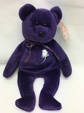 Princess the Purple Diana Wales Beanie Baby Bear by Ty 1997 Retired Mint Tags