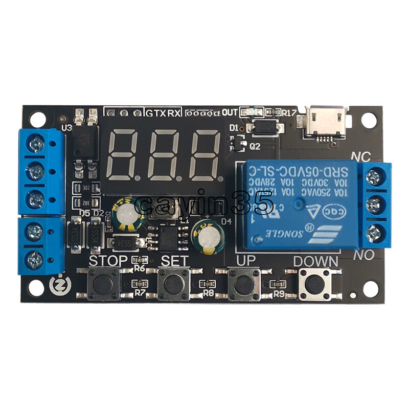Modulo Rel&egrave; Timer Ciclico Con Display LED &ndash; DC 5V/12V/24V, Ritardo 0.1s&ndash;99h, ON/OFF Programmabile