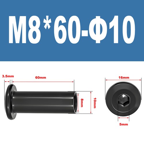 Hülsenmuttern Schwarz M2-M10 Flachkopf Innensechskant geschlossen Edelstahl V2A - Bild 113 von 127