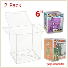 2X 6Inch Pop Protector Compatible with Funko Pop! 6" Figures Plastic Display Box