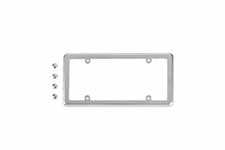 Marco de soporte de montaje de etiqueta de matrícula cromado + (GRATIS) 4 tapones de rosca / Nuevo
