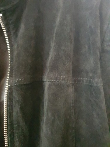 Cluo Suede Jacket Beautiful Black 100% Leather Sz 14 - Picture 14 of 16
