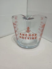 Anchor Hocking 2 Cup Measuring Cup with Name and Design in Red Lettering
