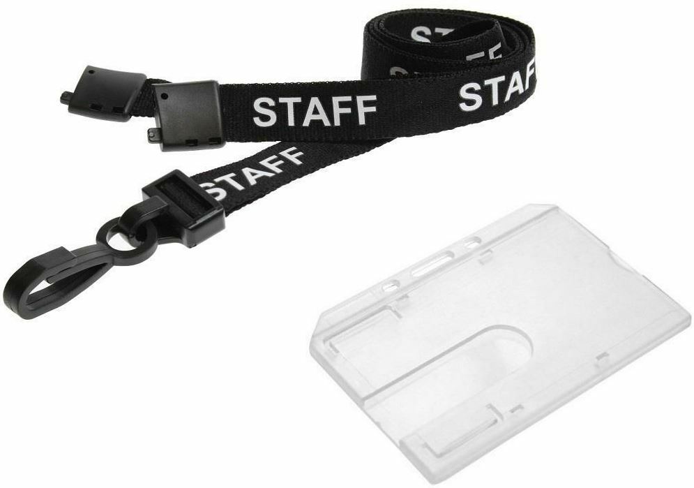 Cordino Portabadge Staff Cordino Porta Badge Con Stampa STAFF - Include Supporto Plastica Per Carta D'identit&agrave;, Personalizzabile Cordino Per Eventi