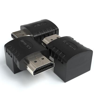 HDMI 270° Rechter Winkel Adapter | HDMI Buchse zu Stecker rechtwinklig, 3 Stück