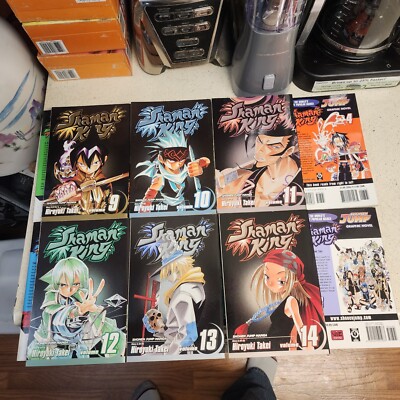 シャーマンキング　英語版　漫画　English Manga Shaman King Manga English Volumes 1-14 Viz Media Htf Oop 1st