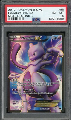 2012 PSA 6 Pokemon B&W Next Destinies Mewtwo EX Full Art 98/99 
