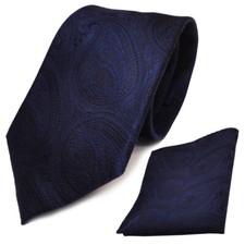 TigerTie Designer Krawatte + TigerTie Designer Einstecktuch in Paisley gemustert